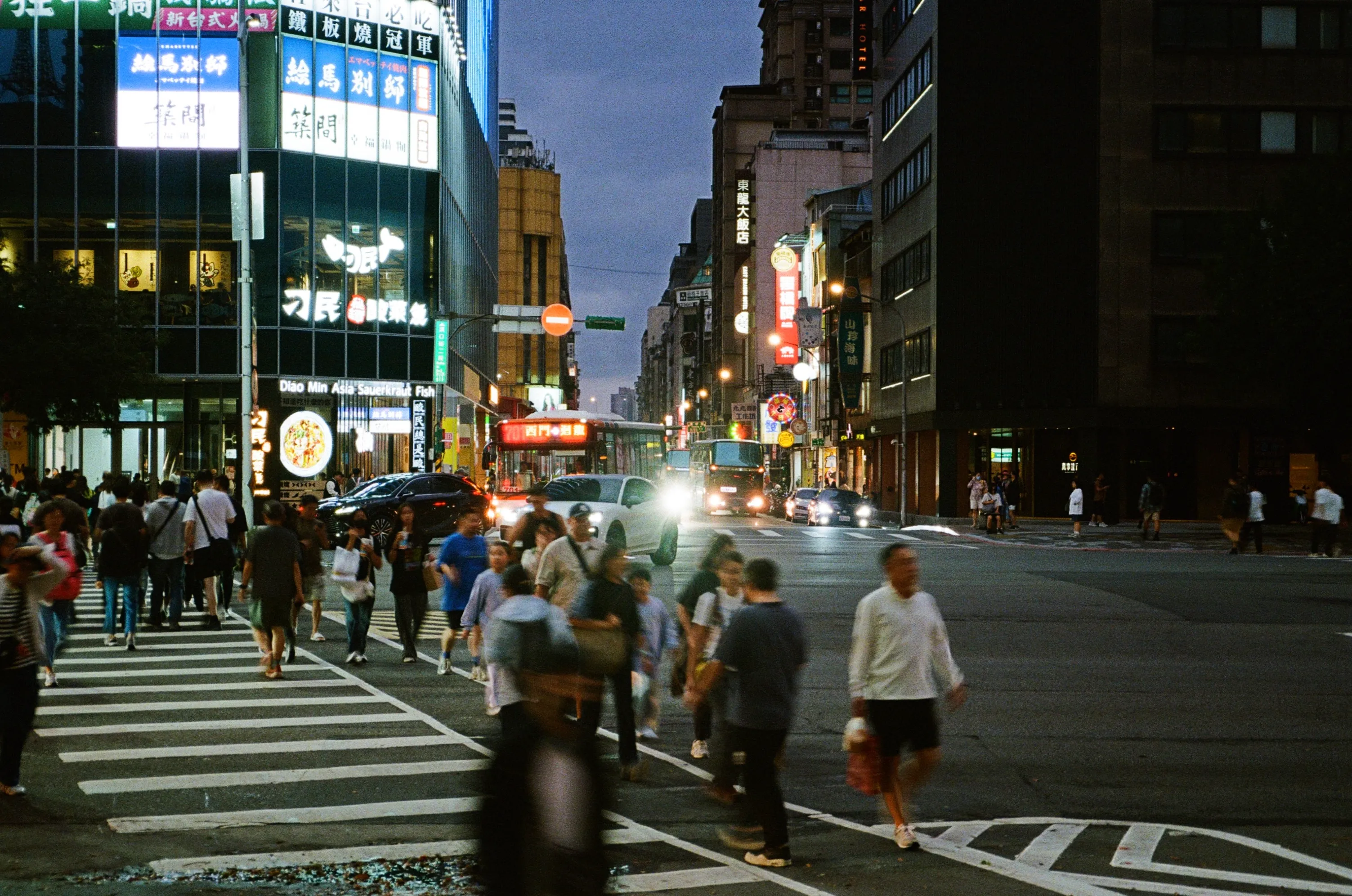 Pedestrian crossing near Ximen in Taipei